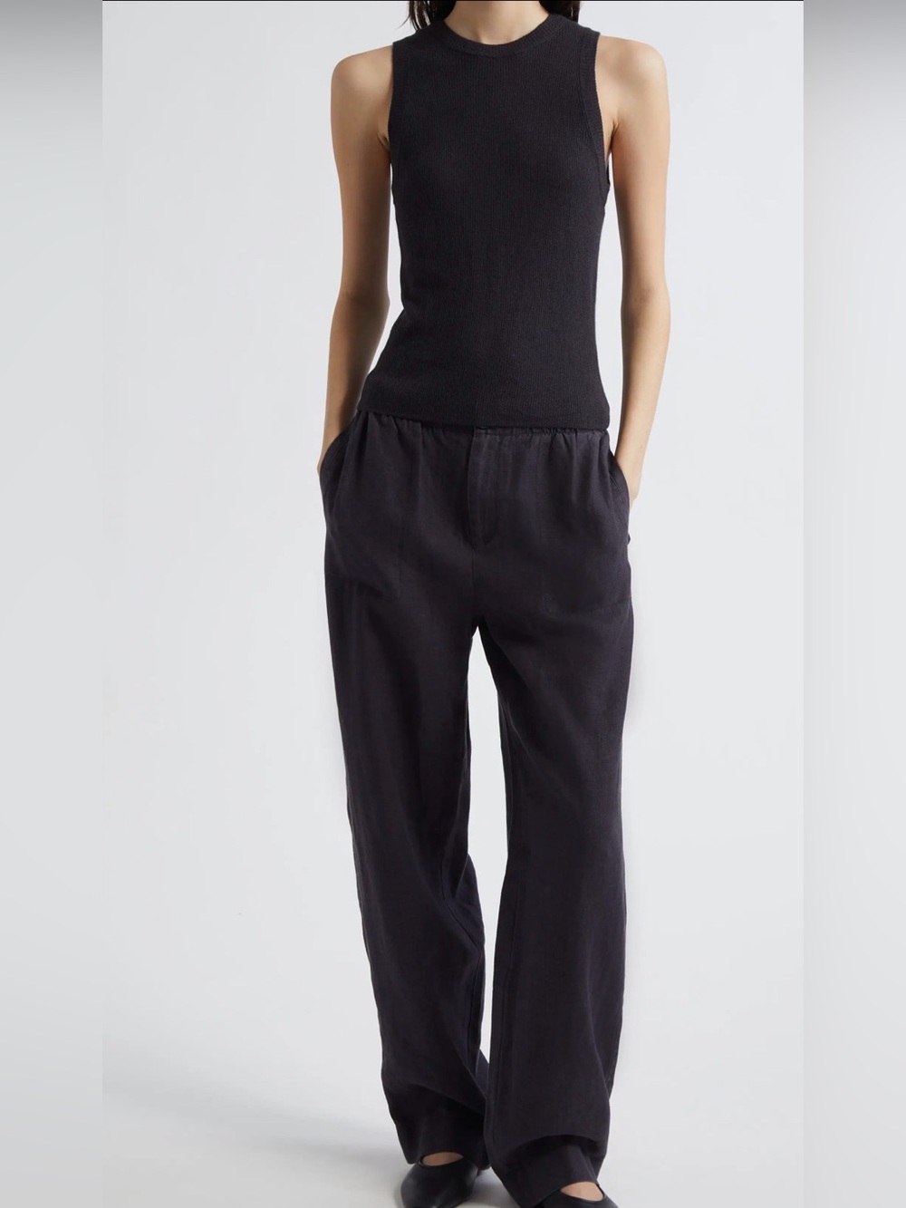 Vince Hemp Utility Pants Black Women's Wide Leg Pants